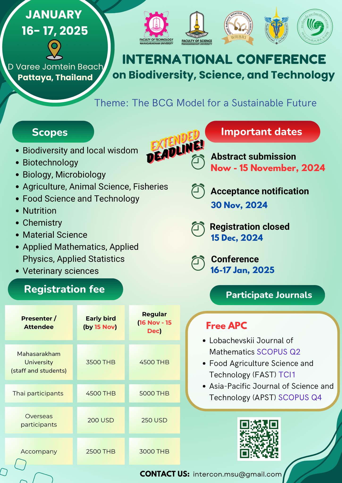 International Conference on Biodiversity, Science, and Technology 2025 (BioSat 2025)