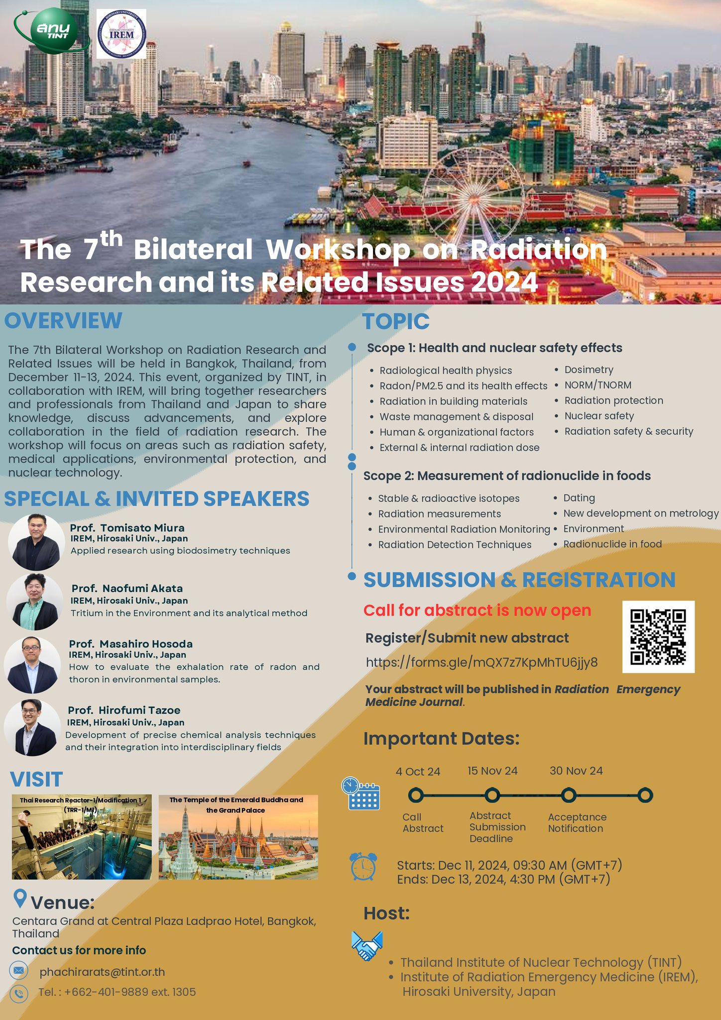The 7th Bilateral Workshop on Radiation Research and its Related Issues 2024