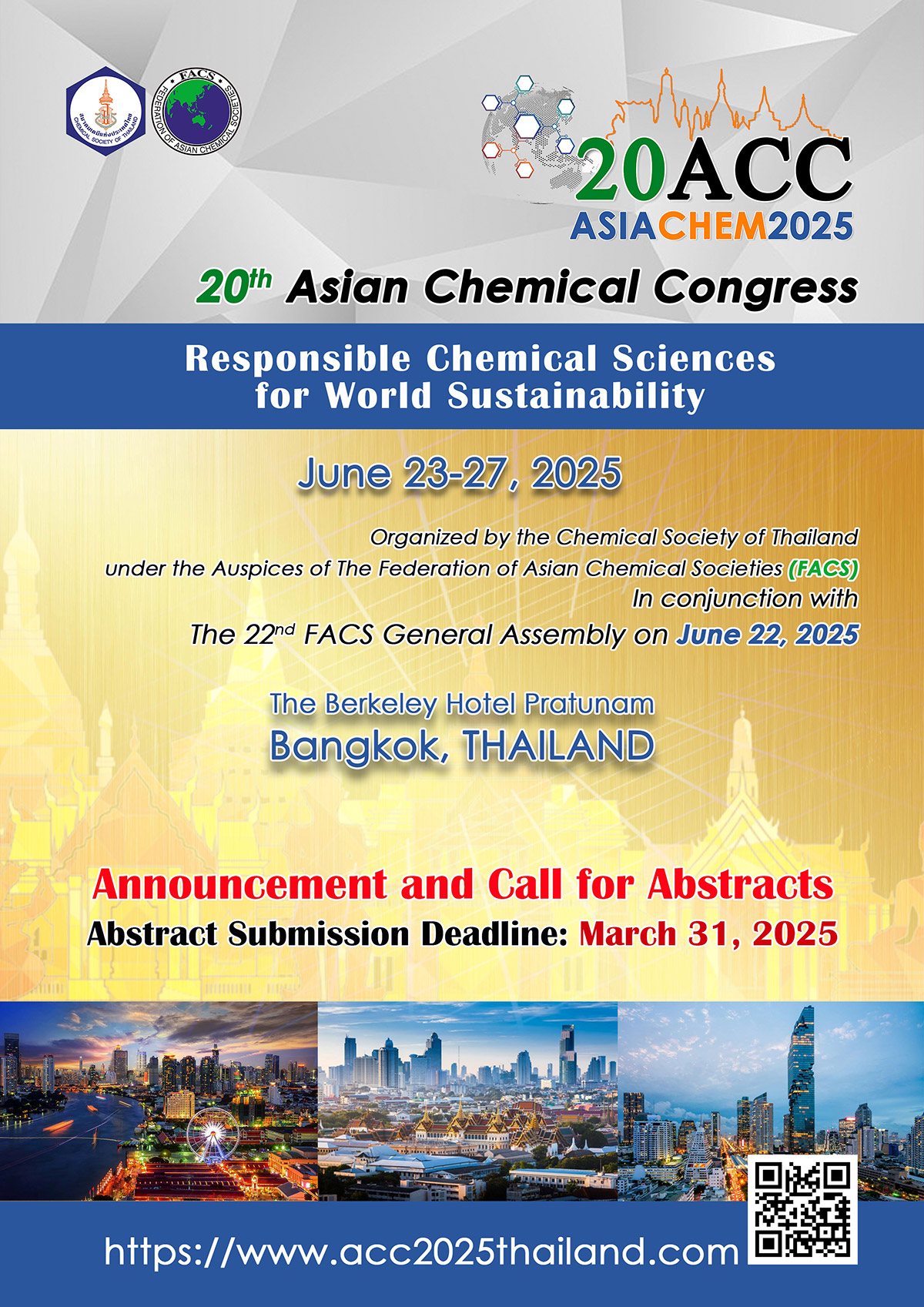 The 20th Asian Chemical Congress (20th# ACC 2025, or ASIACHEM2025)