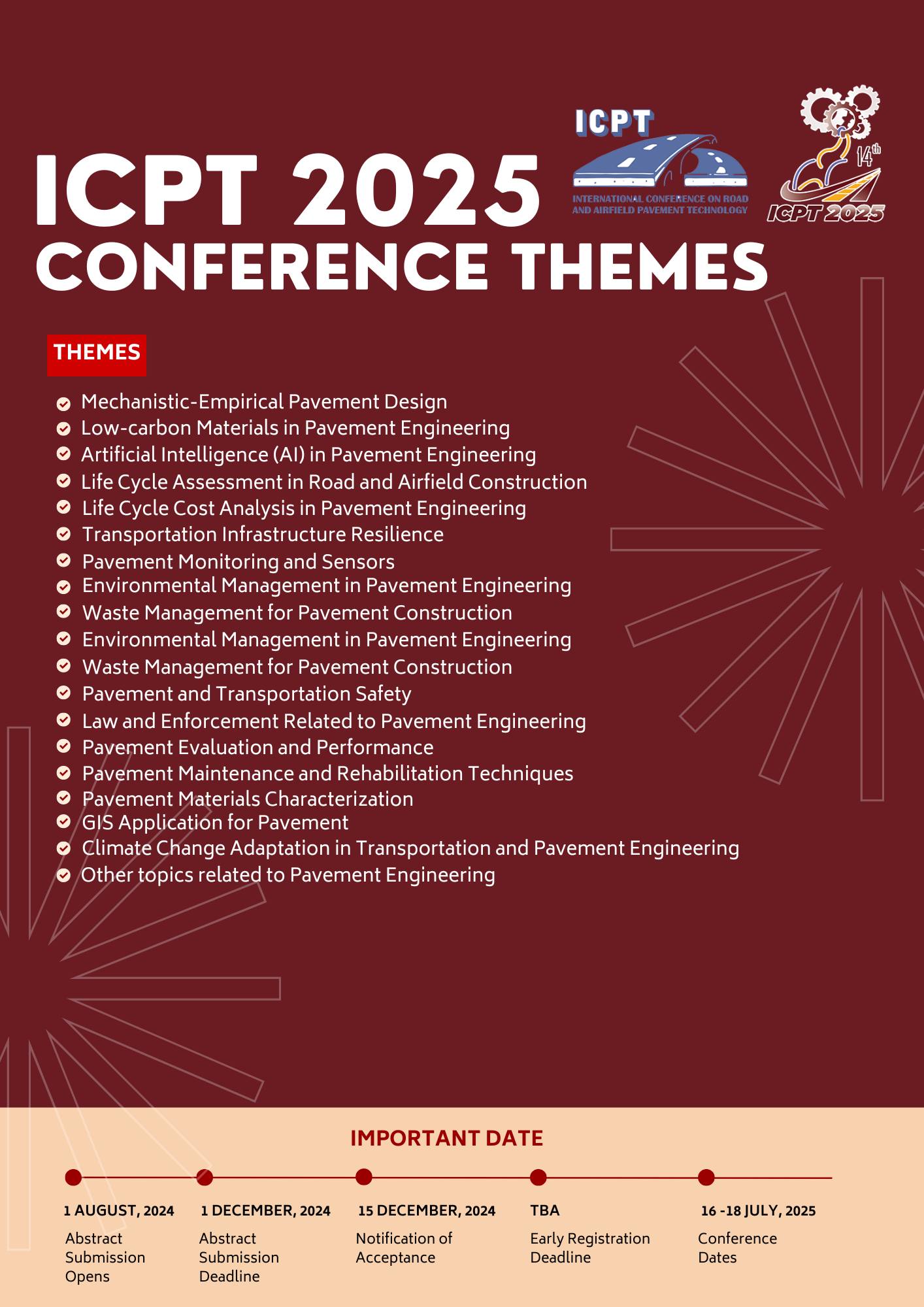 The 14th International Conference on Road and Airfield Pavement Technology 2025 (14th# ICPT 2025)