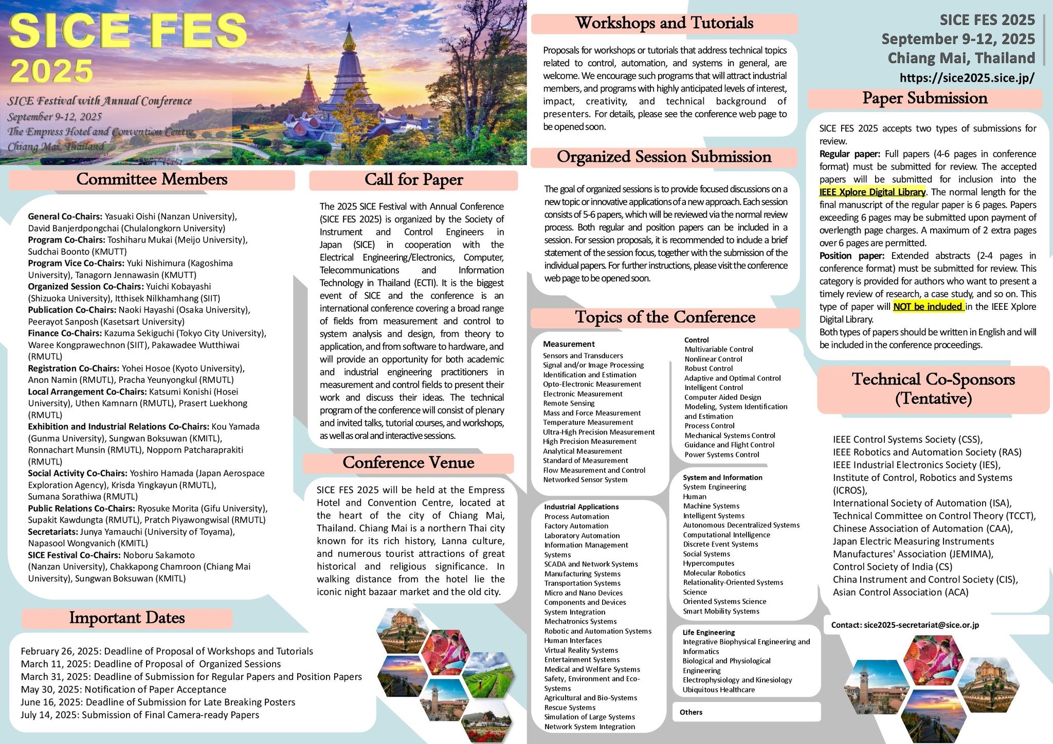 The 2025 SICE Festival with Annual Conference (SICE FES 2025)