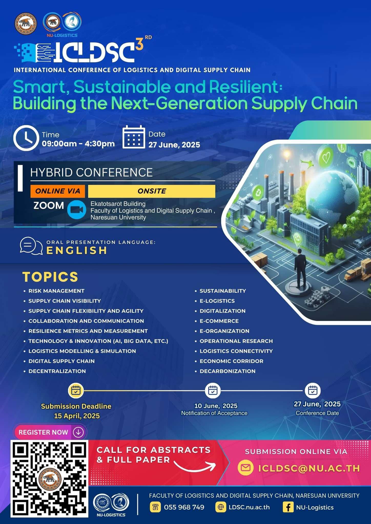 The 3rd International Conference of Logistics and Digital Supply Chain (3rd# ICLDSC): “Smart, Sustainable and Resilient: Building the Next-Generation Supply Chain”