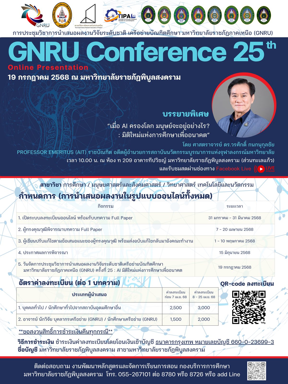 การประชุมวิชาการนำเสนอผลงานวิจัยระดับชาติ เครือข่ายบัณฑิตศึกษา มหาวิทยาลัยราชภัฏภาคเหนือ ครั้งที่ 25