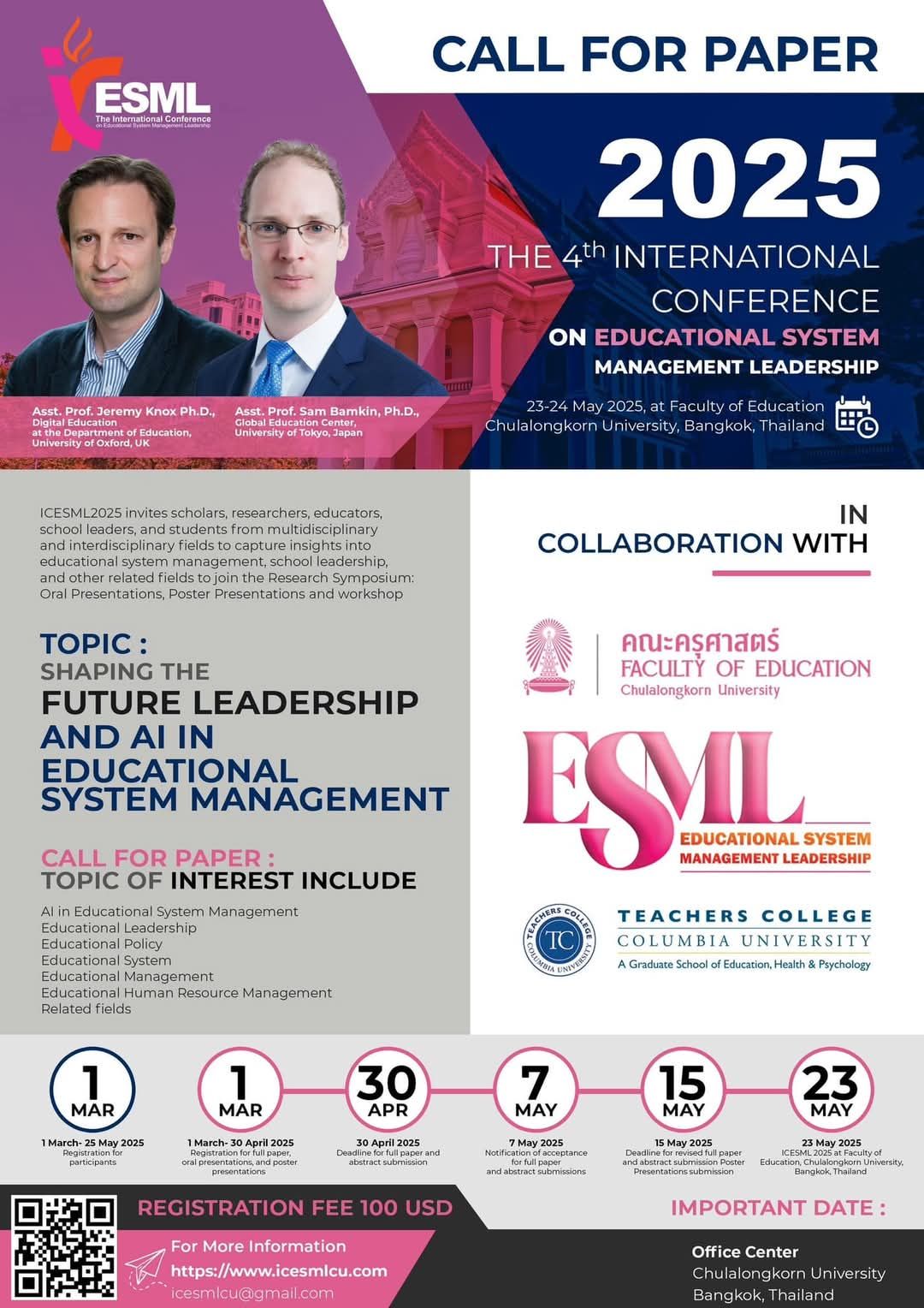 The 4th International Conference on Educational System Management Leadership (4th# ICESML 2025)