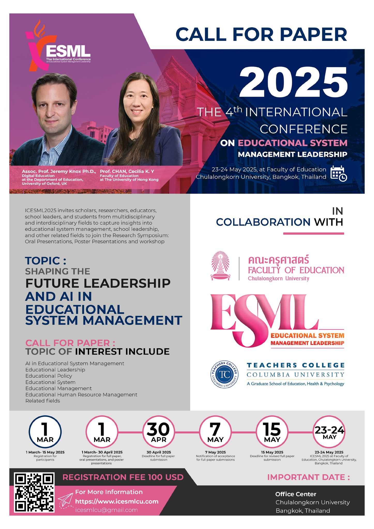 The 4th International Conference on Educational System Management Leadership (4th# ICESML 2025)