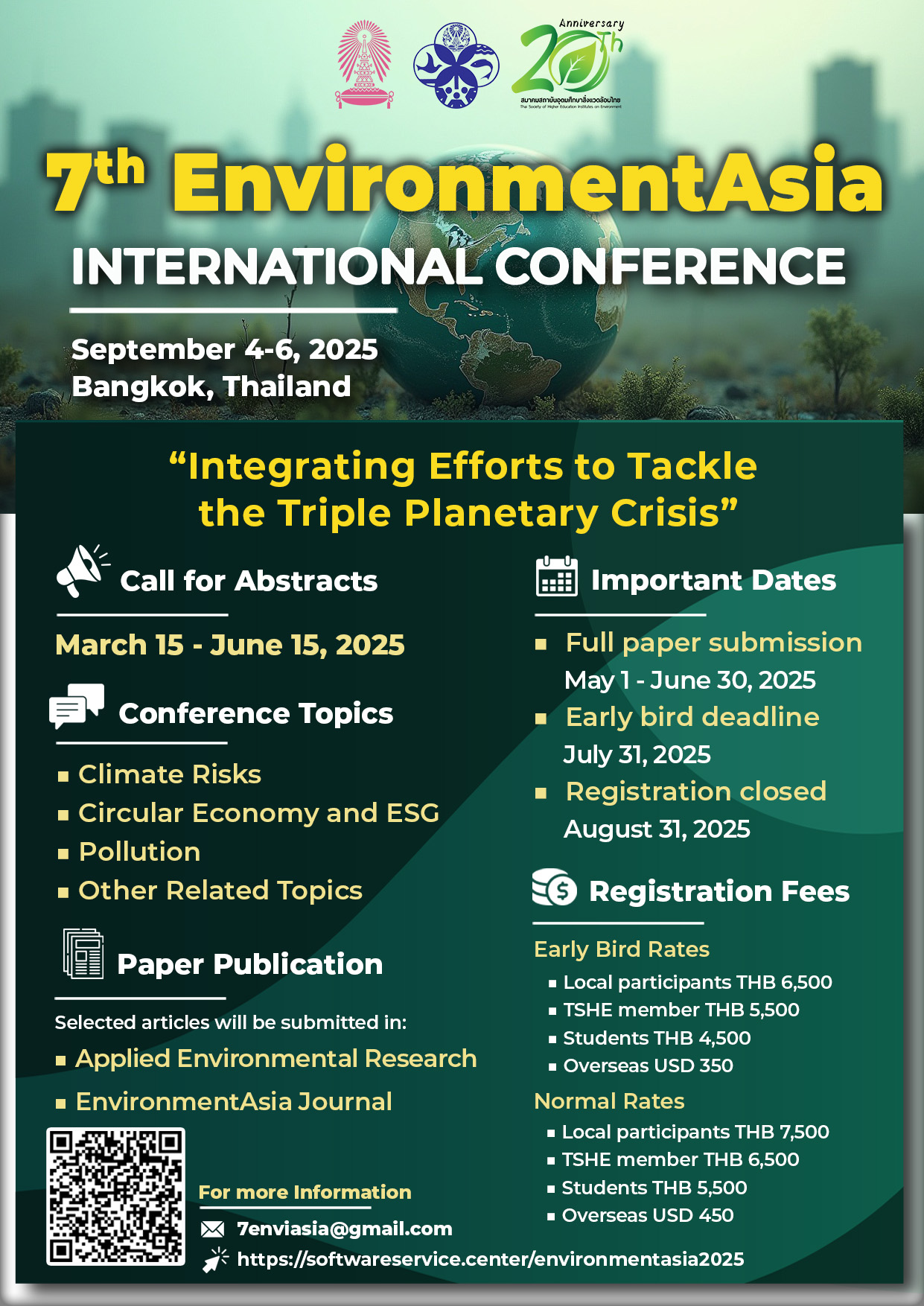 The 7th EnvironmentAsia International Conference 2025: “Integrating Efforts to Tackle the Triple Planetary Crisis”