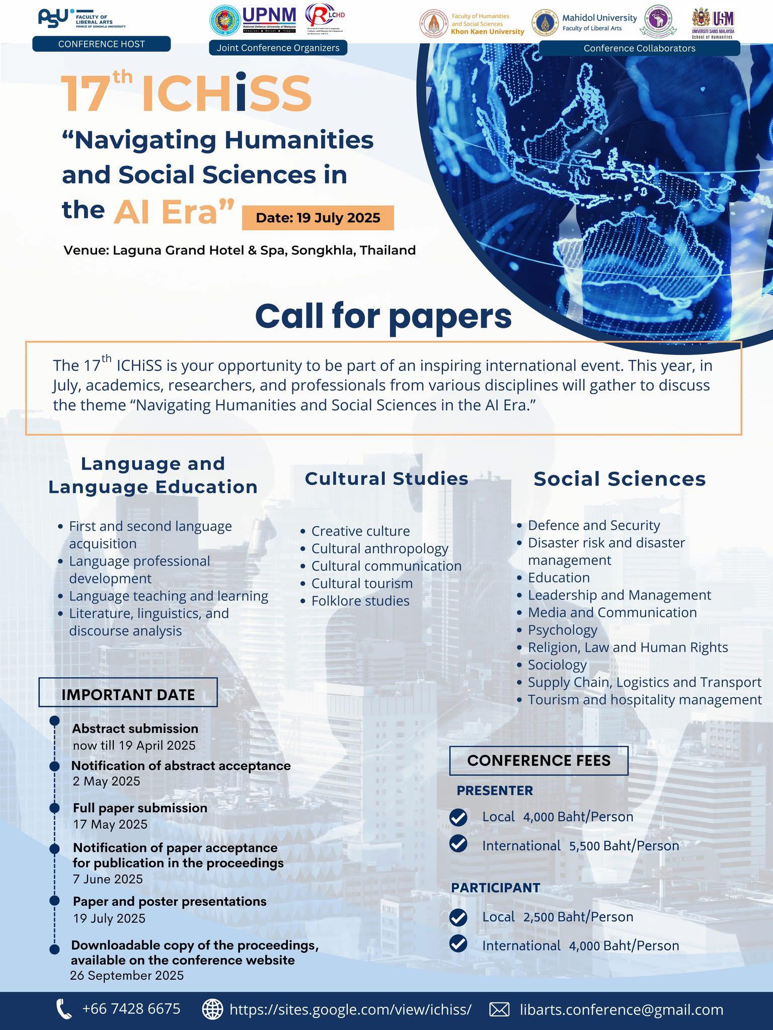 The 17th International Conference on Humanities and Social Sciences (17th# ICHiSS)
