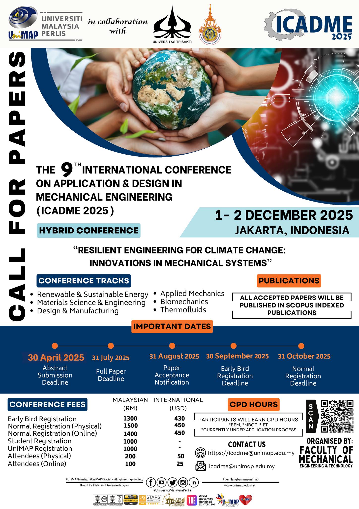 The 9th International Conference on Application & Design in Mechanical Engineering (9th# ICADME 2025)