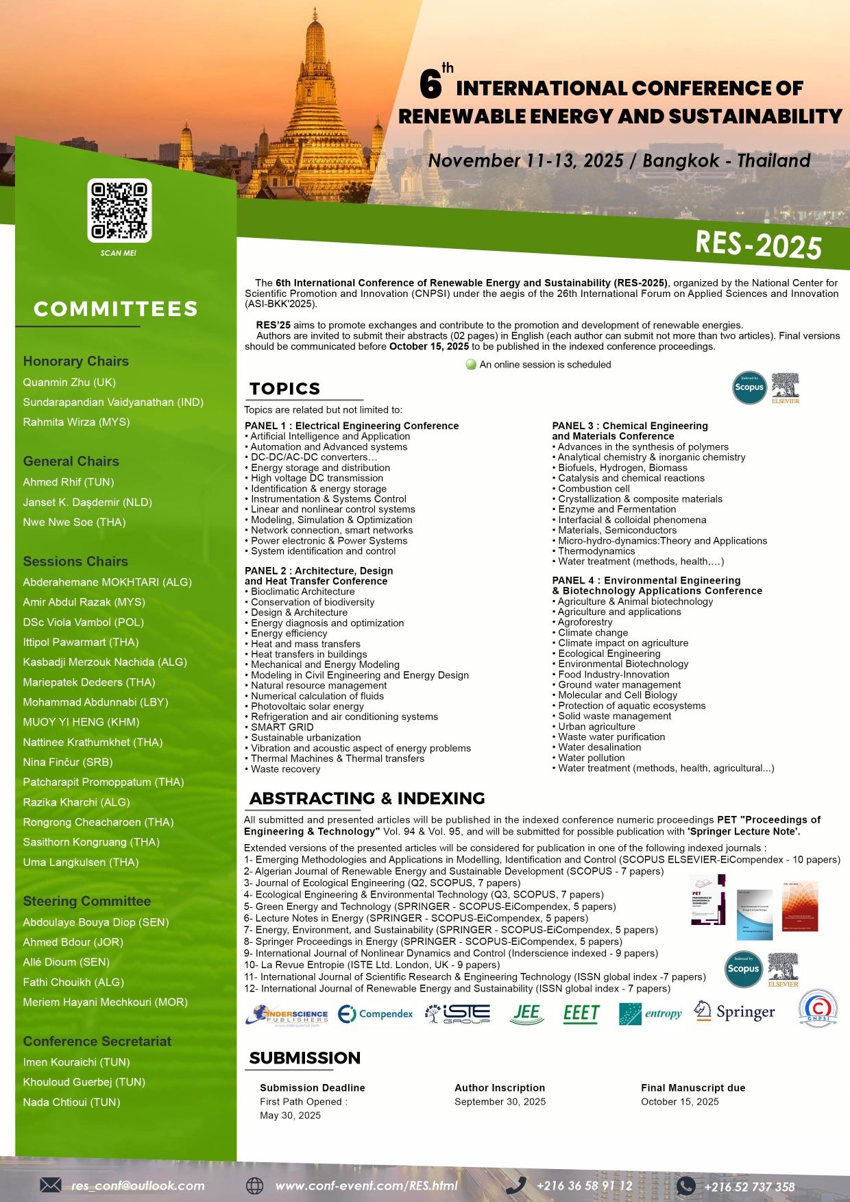 การประชุมนานาชาติด้านพลังงานหมุนเวียนและความยั่งยืน ครั้งที่ 6