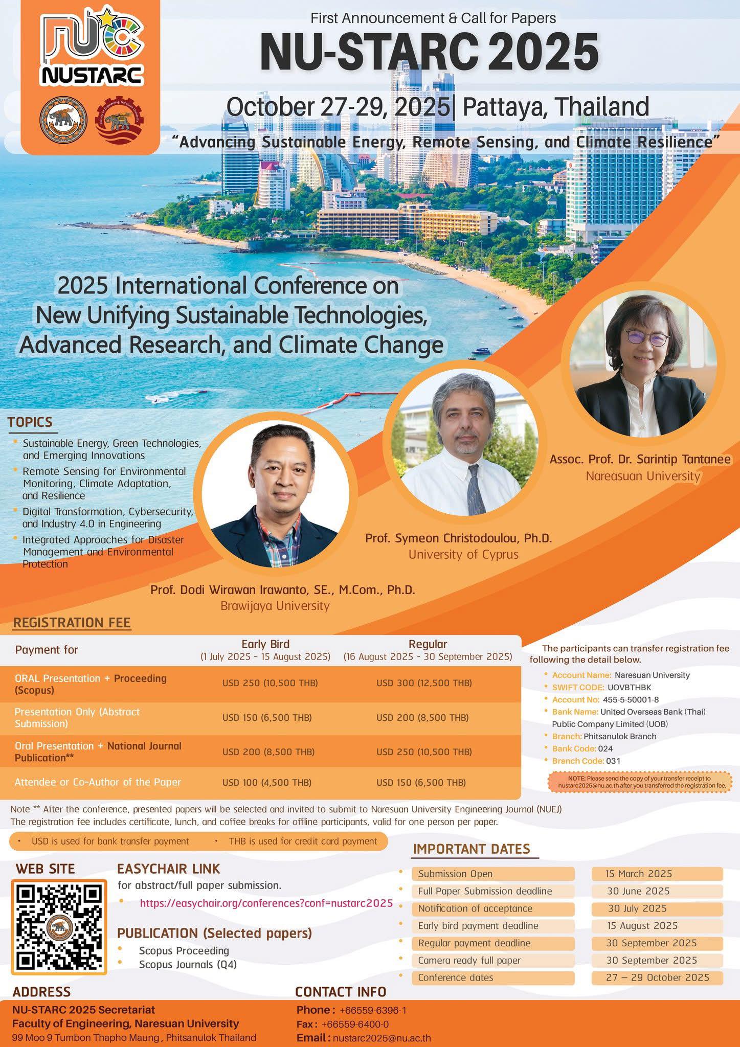 The 2025 International Conference on “New Unifying in Sustainable Technologies, Advanced Research, and Climate Change” (NU-STARC 2025)