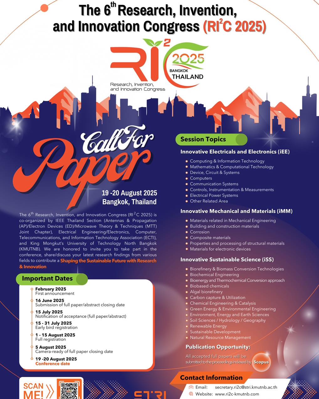 The 6th Research, Invention, and Innovation Congress (6th# RI2C 2025)