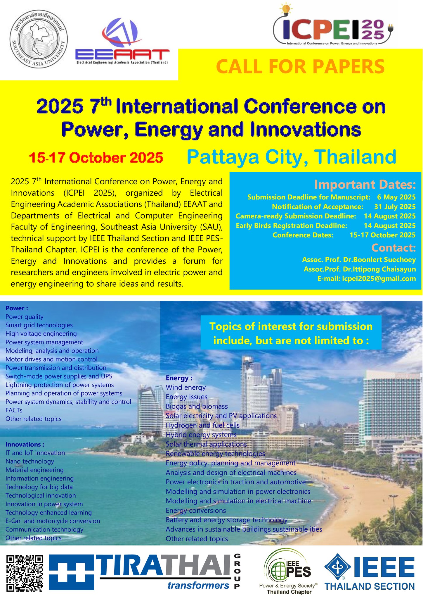 The 7th International Conference on Power, Energy and Innovations (7th# ICPEI 2025)