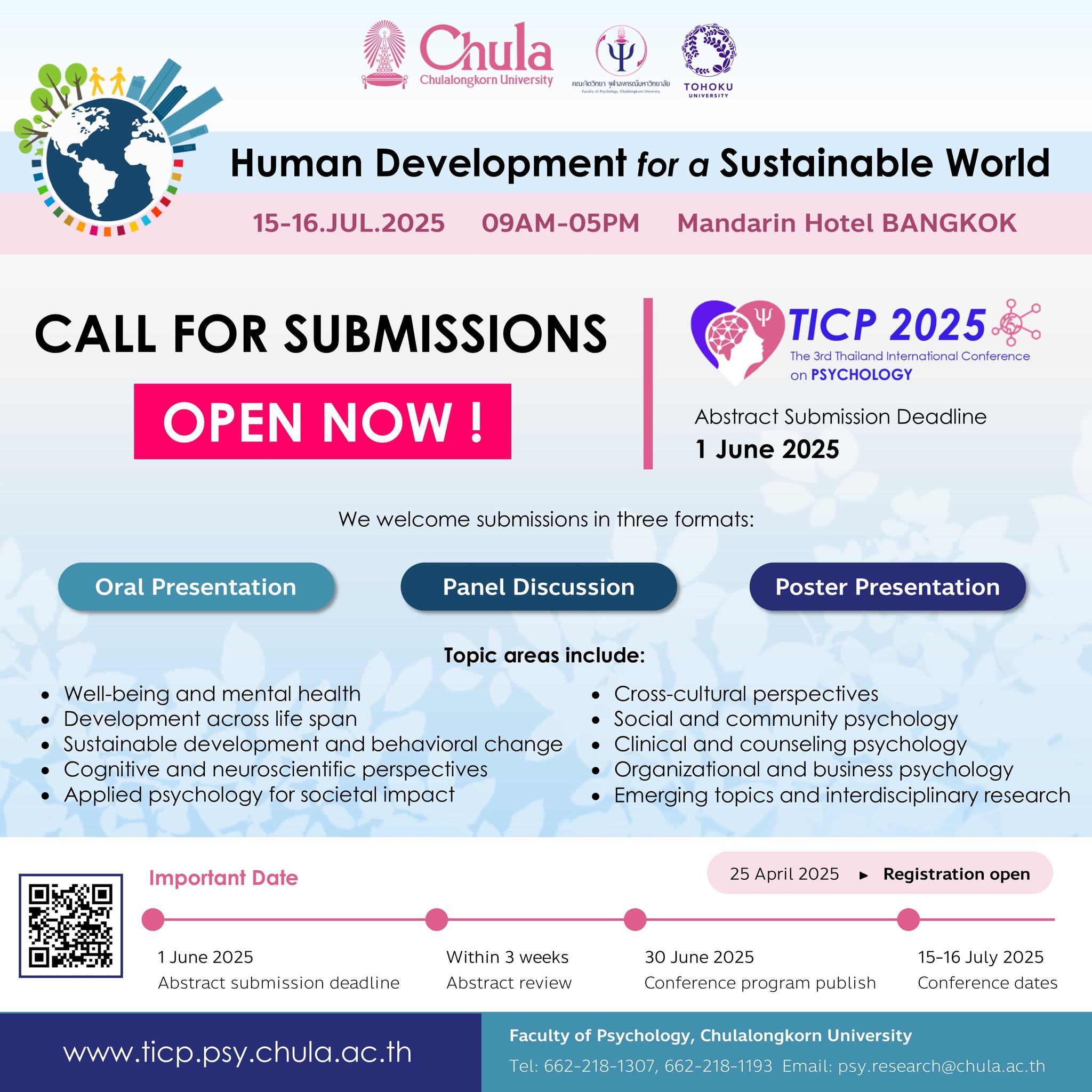 The 3rd Thailand International Conference on Psychology 2025 (3rd# TICP 2025)