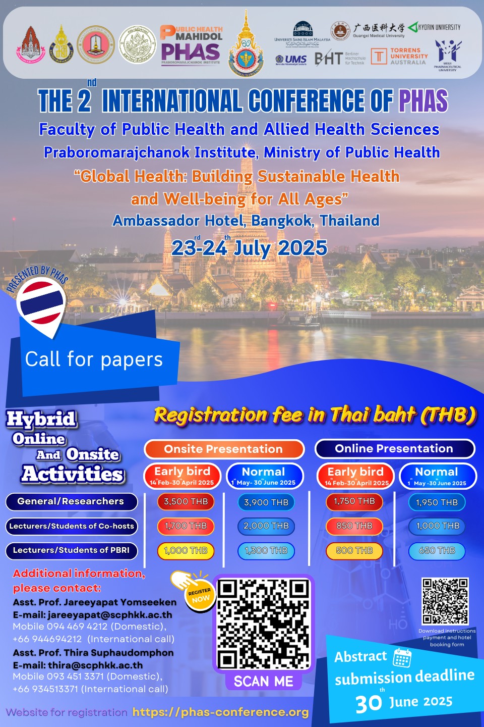 การประชุมเชิงปฏิบัติการ การนำเสนอผลงานวิจัยและนวัตกรรมระดับนานาชาติ ครั้งที่ 2 สถาบันพระบรมราชชนก กระทรวงสาธารณสุข: “Global Health: Building Sustaiable Health and Well-being for All Ages”