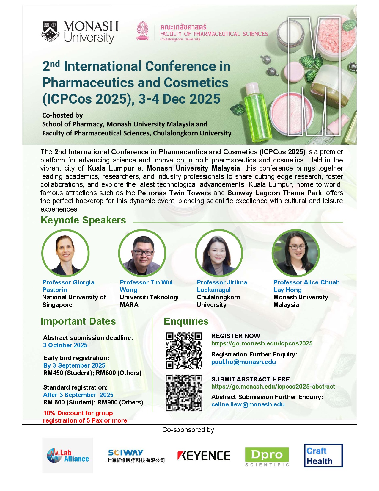The 2nd International Conference in Pharmaceutics and Cosmetics (2nd# ICPCos 2025)