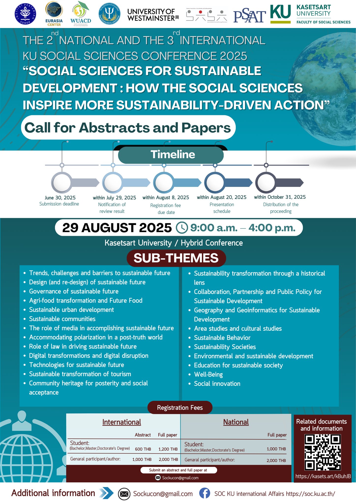 การประชุมวิชาการระดับชาติ ครั้งที่ 2 และการประชุมวิชาการนานาชาติ ครั้งที่ 3 คณะสังคมศาสตร์ มหาวิทยาเกษตรศาสตร์