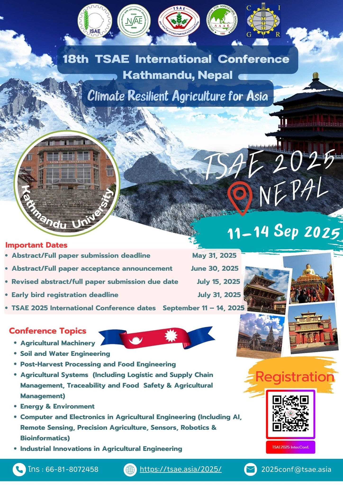 The 18th TSAE International Conference: “Climate Resilent Agriculture for Asia”