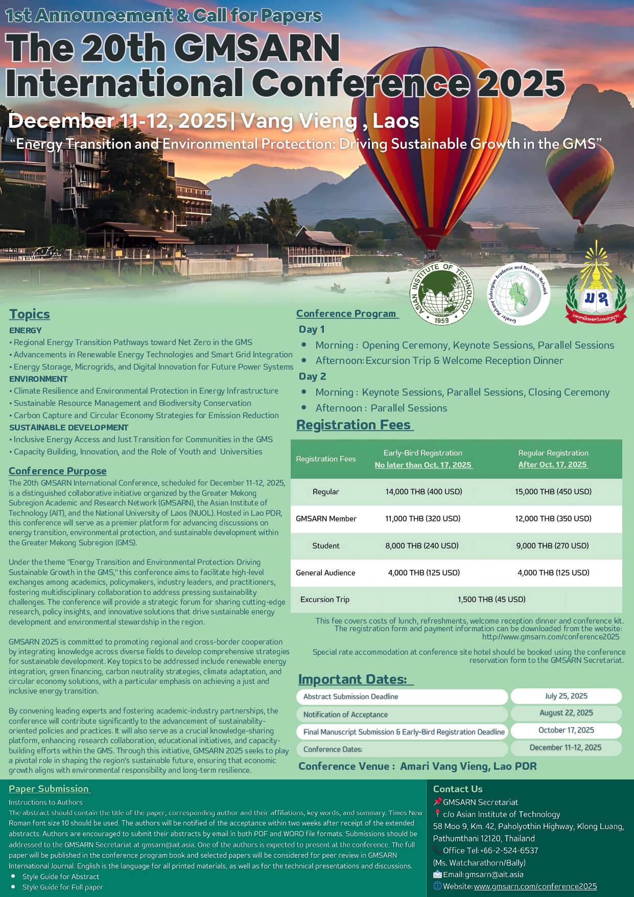 The 20th GMSARN International Conference 2025