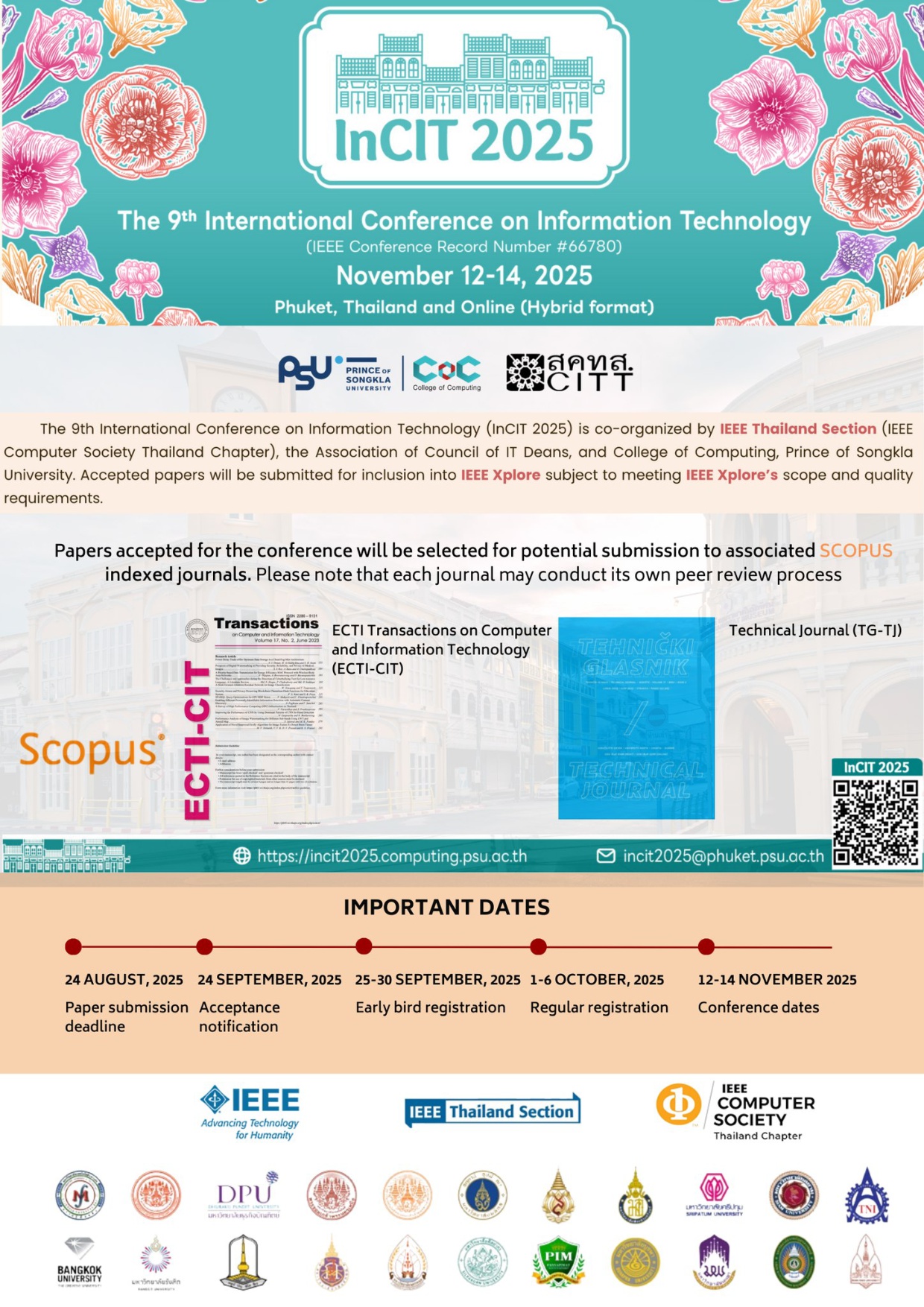 The 9th International Conference on Information Technology (9th# InCIT 2025)