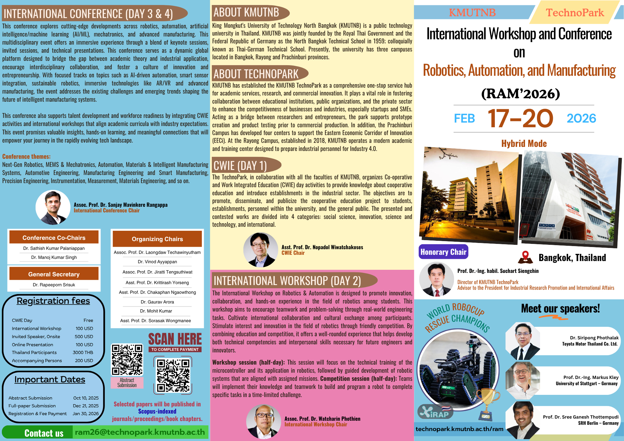 International Workshop and Conference on Robotics, Automation and Manufacturing (RAM'2026)