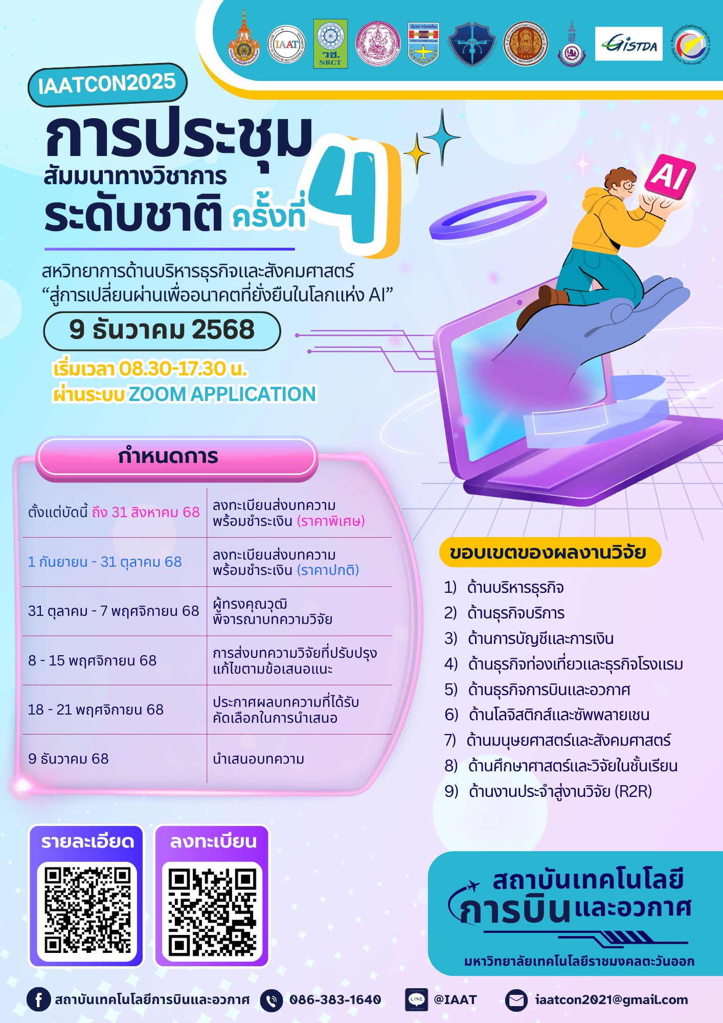 การประชุมสัมมนาทางวิชาการระดับชาติ ครั้งที่ 4: สหวิทยาการด้านบริหารธุรกิจและสังคมศาสตร์ “สู่การเปลี่ยนผ่านเพื่ออนาคตที่ยั่งยืนในโลกแห่ง AI”