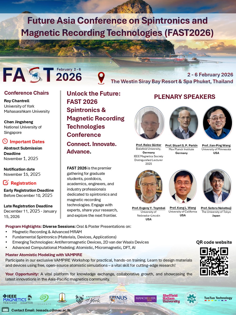 งาน “Future Asia Conference on Spintronics and Magnetic Recording Technologies (FAST 2026)”