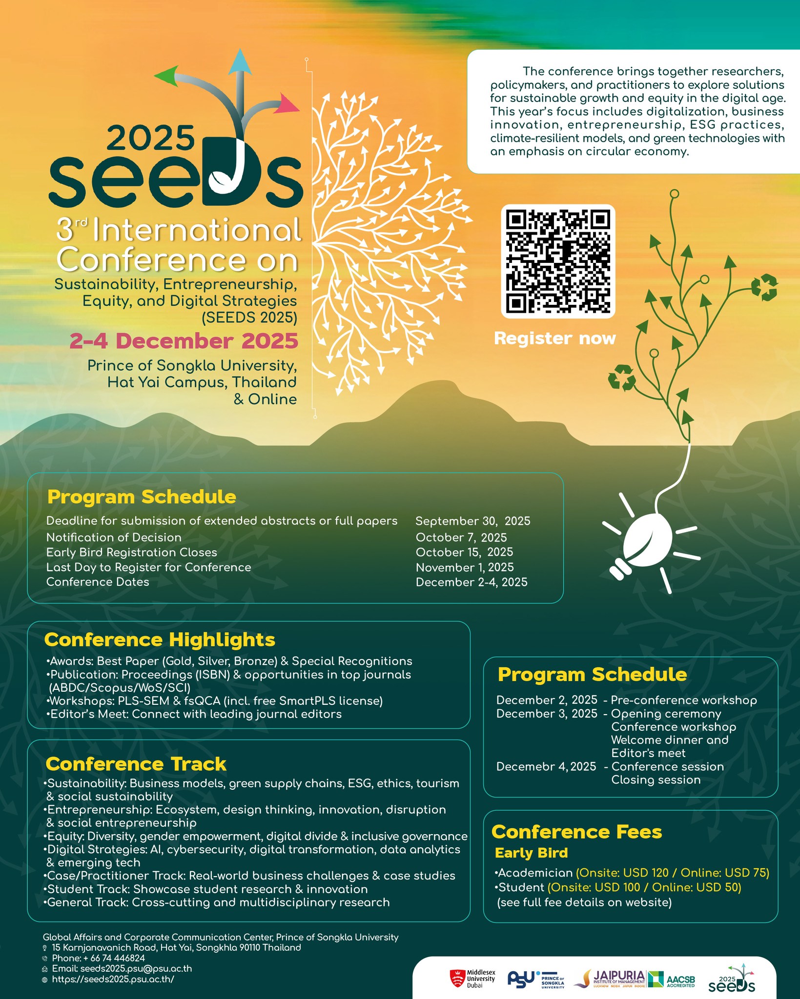 The 3rd International Conference on Sustainability, Entrepreneurship, Equity, and Digital Strategies (3rd# SEEDS 2025)