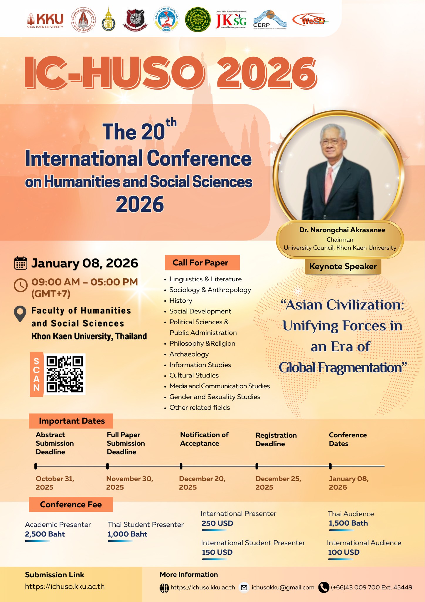 การประชุมวิชาการระดับนานาชาติมนุษยศาสตร์และสังคมศาสตร์ ครั้งที่ 20