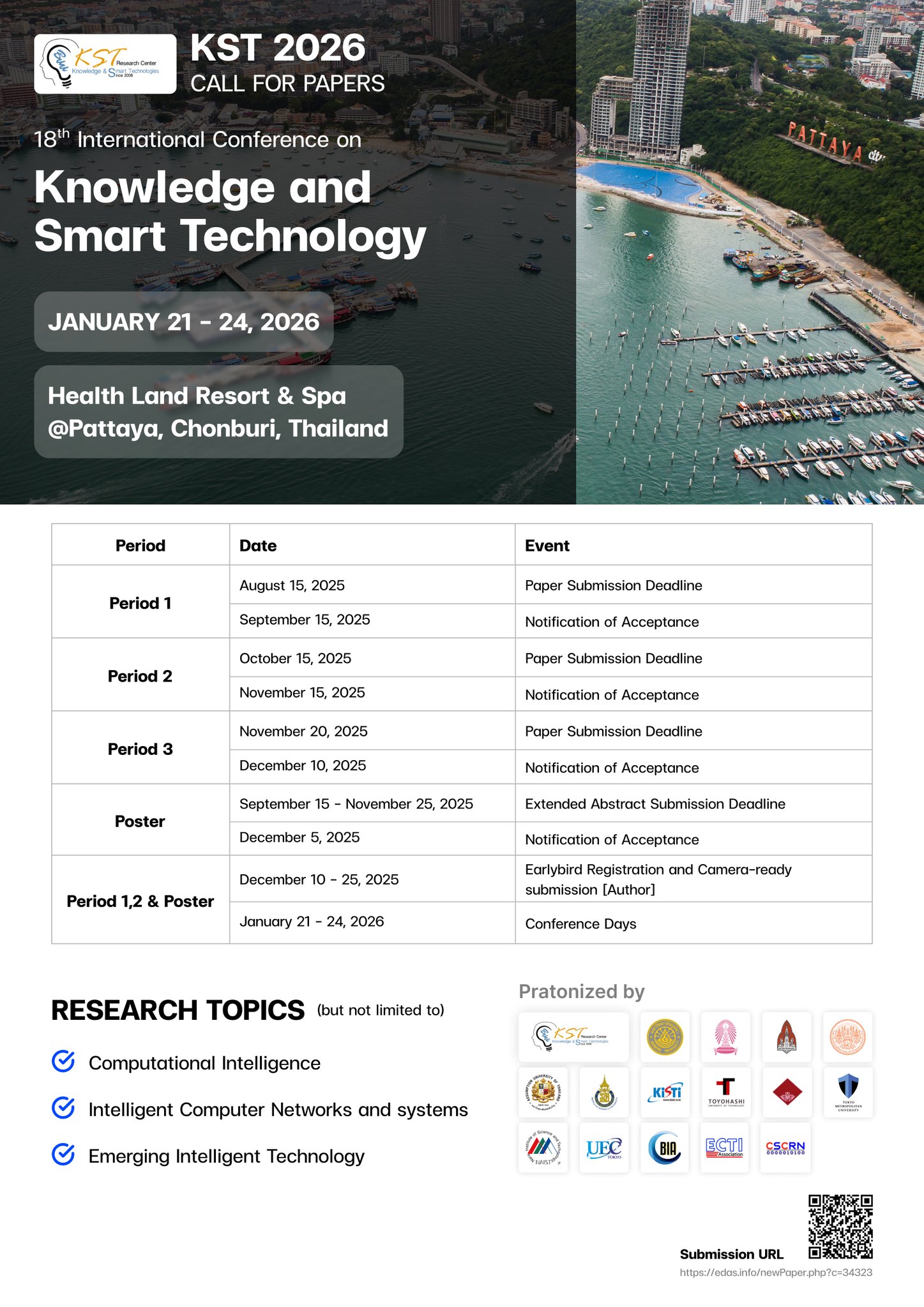 The 18th International Conference on Knowledge and Smart Technology (18th# KST 2026)