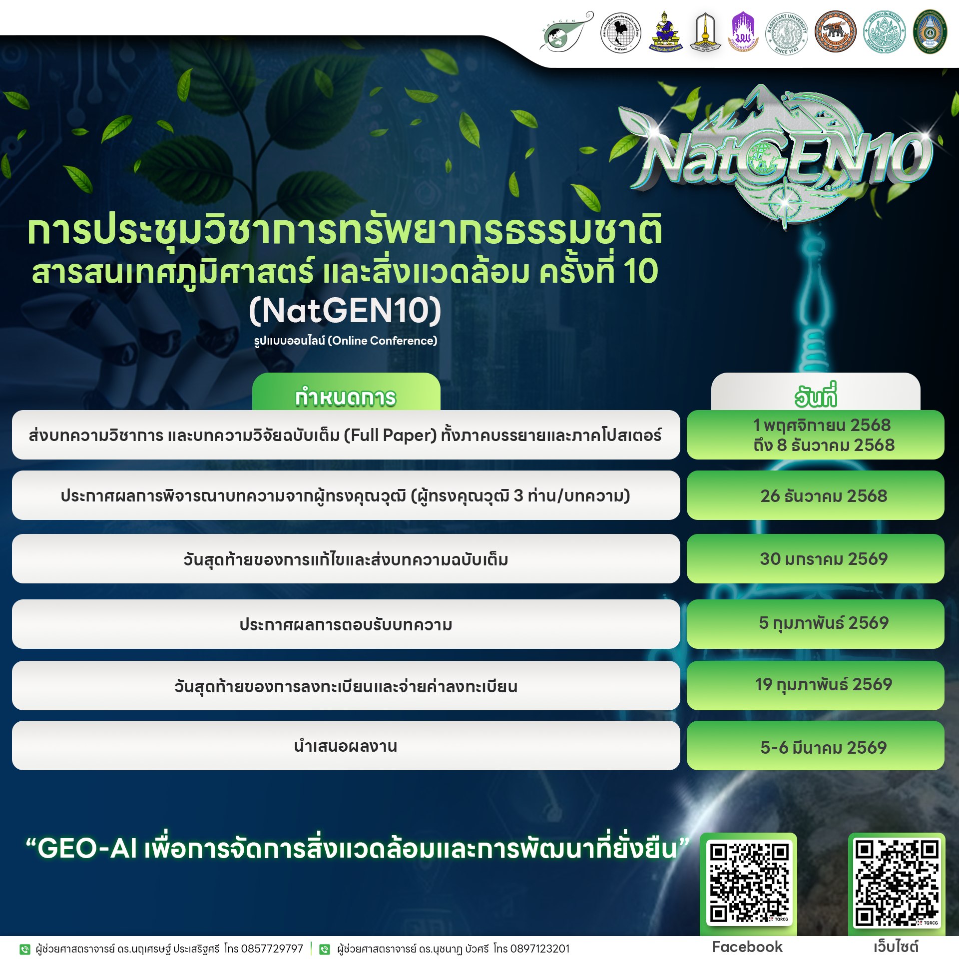 การประชุมวิชาการทรัพยากรธรรมชาติ สารสนเทศภูมิศาสตร์ และสิ่งแวดล้อม ครั้งที่ 10
