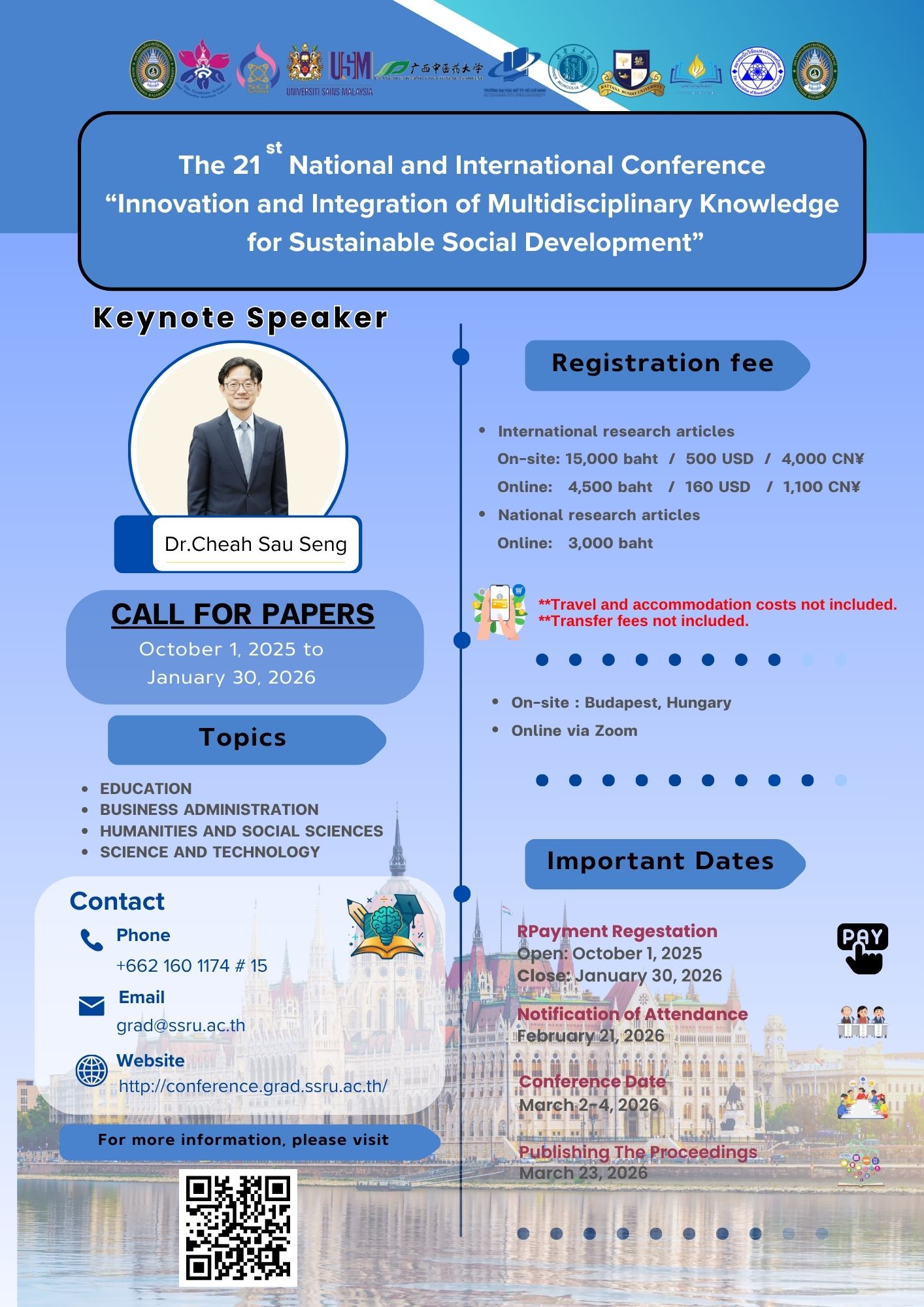 The 21st National and International Academic Conference: “Innovation and Integration of Interdisciplinary Knowledge for Sustainable Social Development”