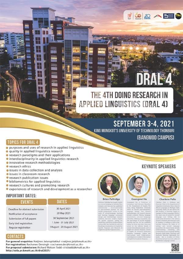 The 4th Doing Research in Applied Linguistics (DRAL 4th# 2021)
