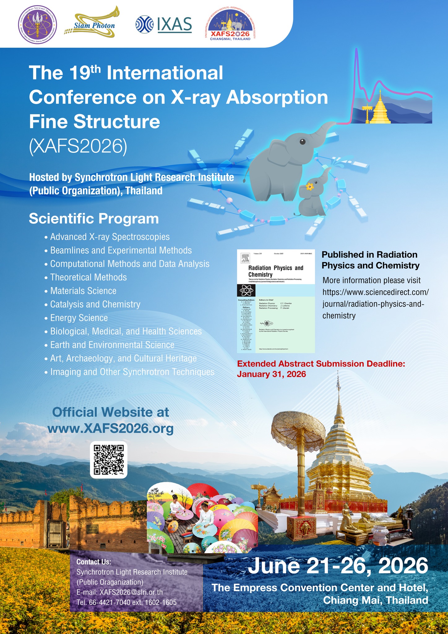 The 19th International Conference on X-ray Absorption Fine Structure (19th# XAFS 2026)