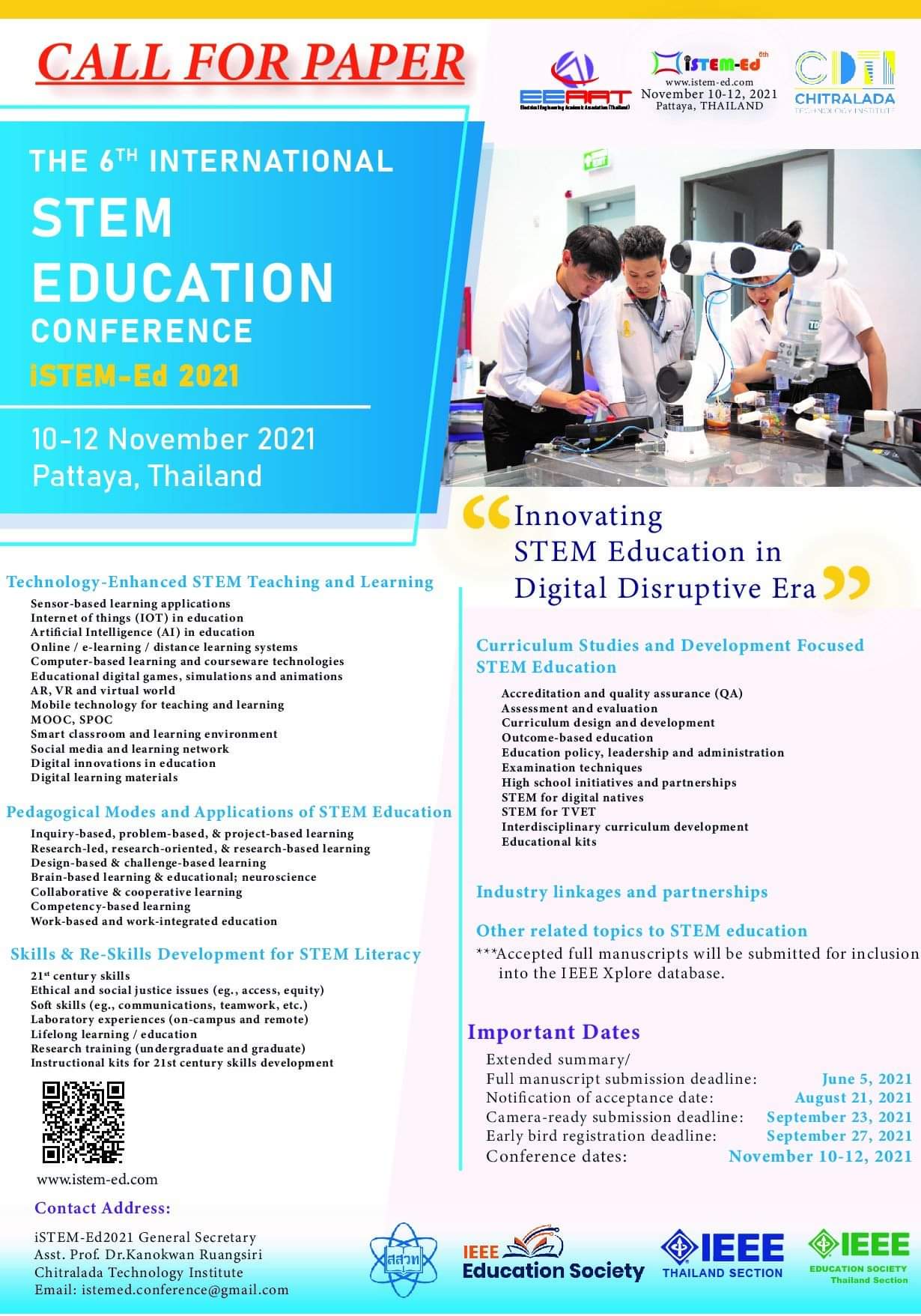 The 6th International STEM Education Conference (6th# iSTEM-Ed 2021)
