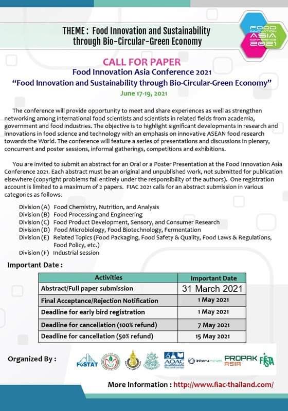 Food Innovation Asia Conference 2021 (FIAC 2021)