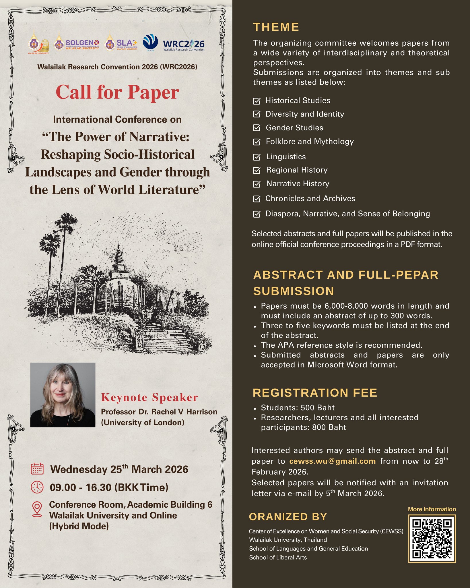 International Conference on “The Power of Narrative: Reshaping Socio-Historical Landscapes and Gender through the Lens of World Literature”