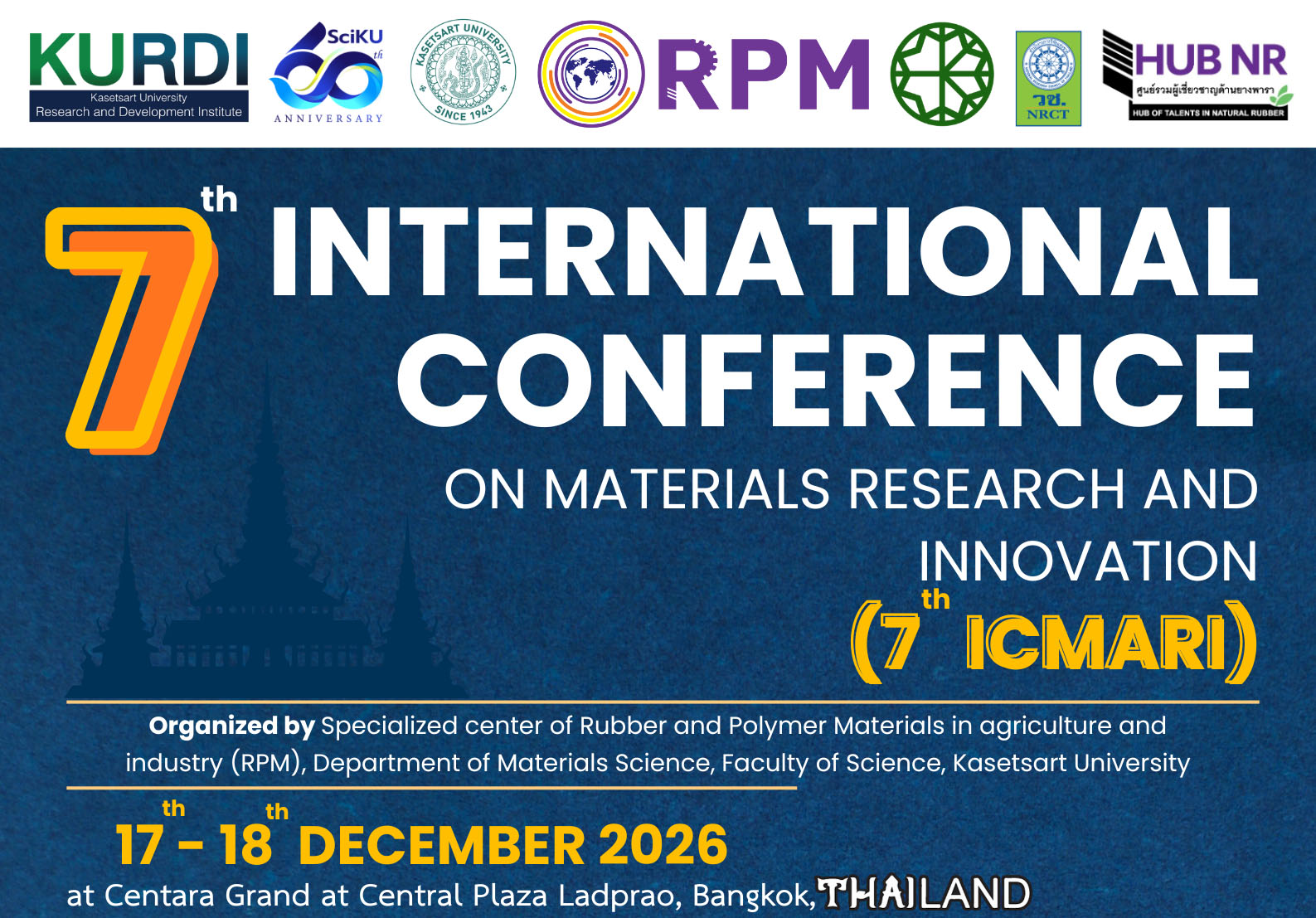 The 7th International Conference on Materials Research and Innovation (7th# ICMARI 2026)