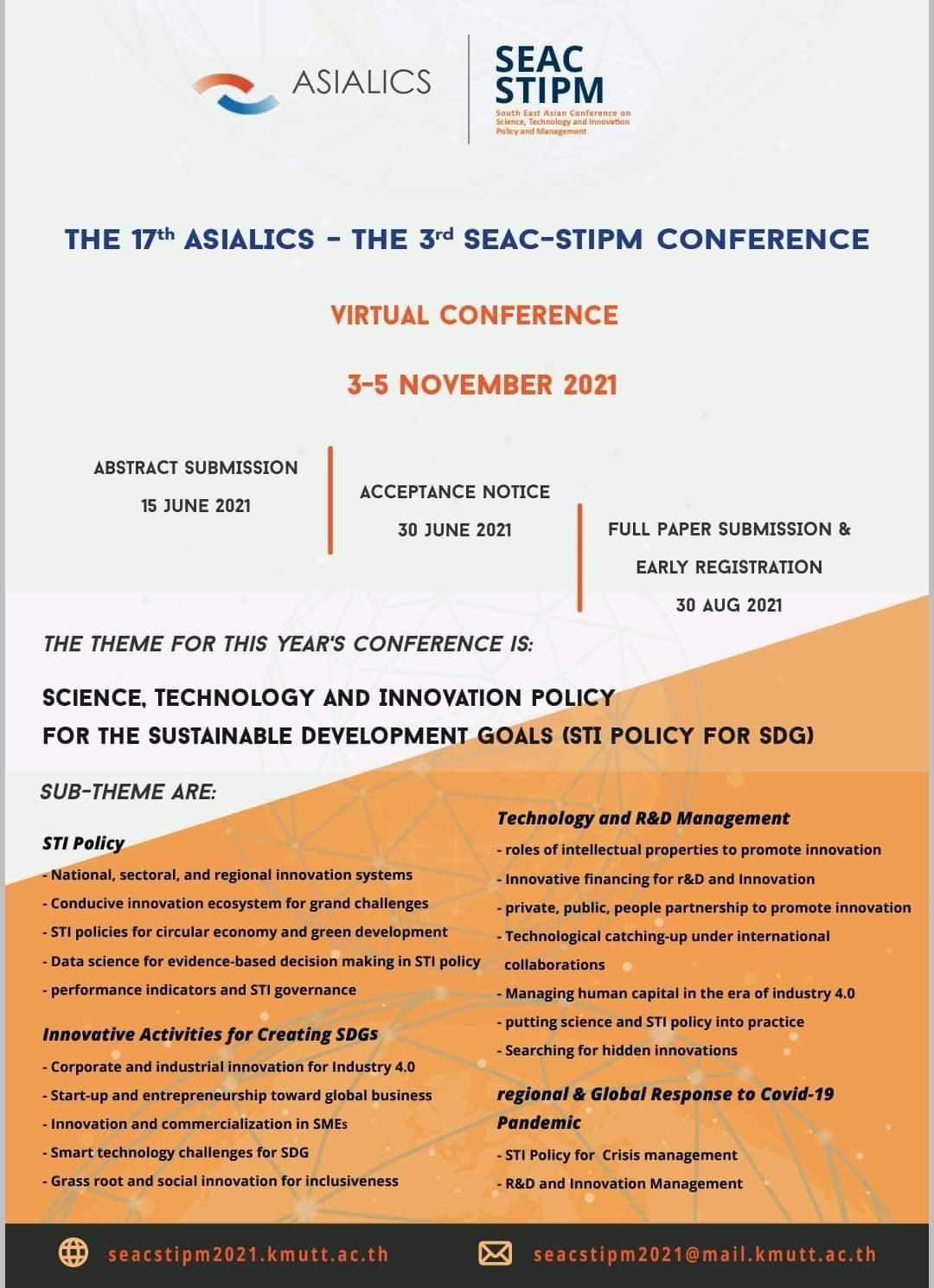 The 17th ASIALICs – The 3rd SEAC-STIPM Conference (Virtual Conference)