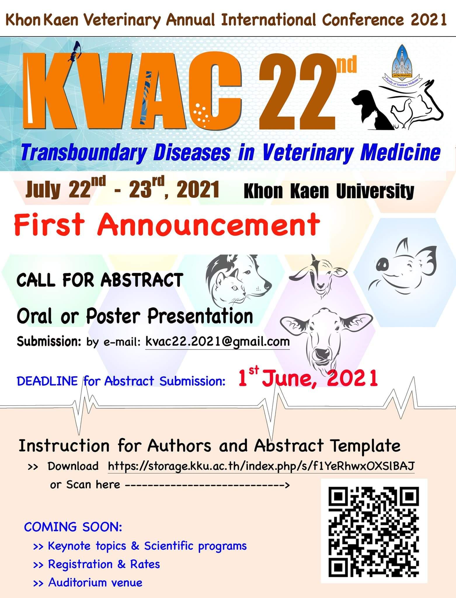 The 22nd Khon Kaen Veterinary Annual International Conference 2021 (KVAC 22nd# 2021)