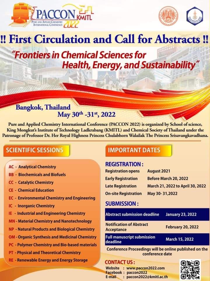 Pure and Applied Chemistry International Conference 2022 (PACCON 2022)