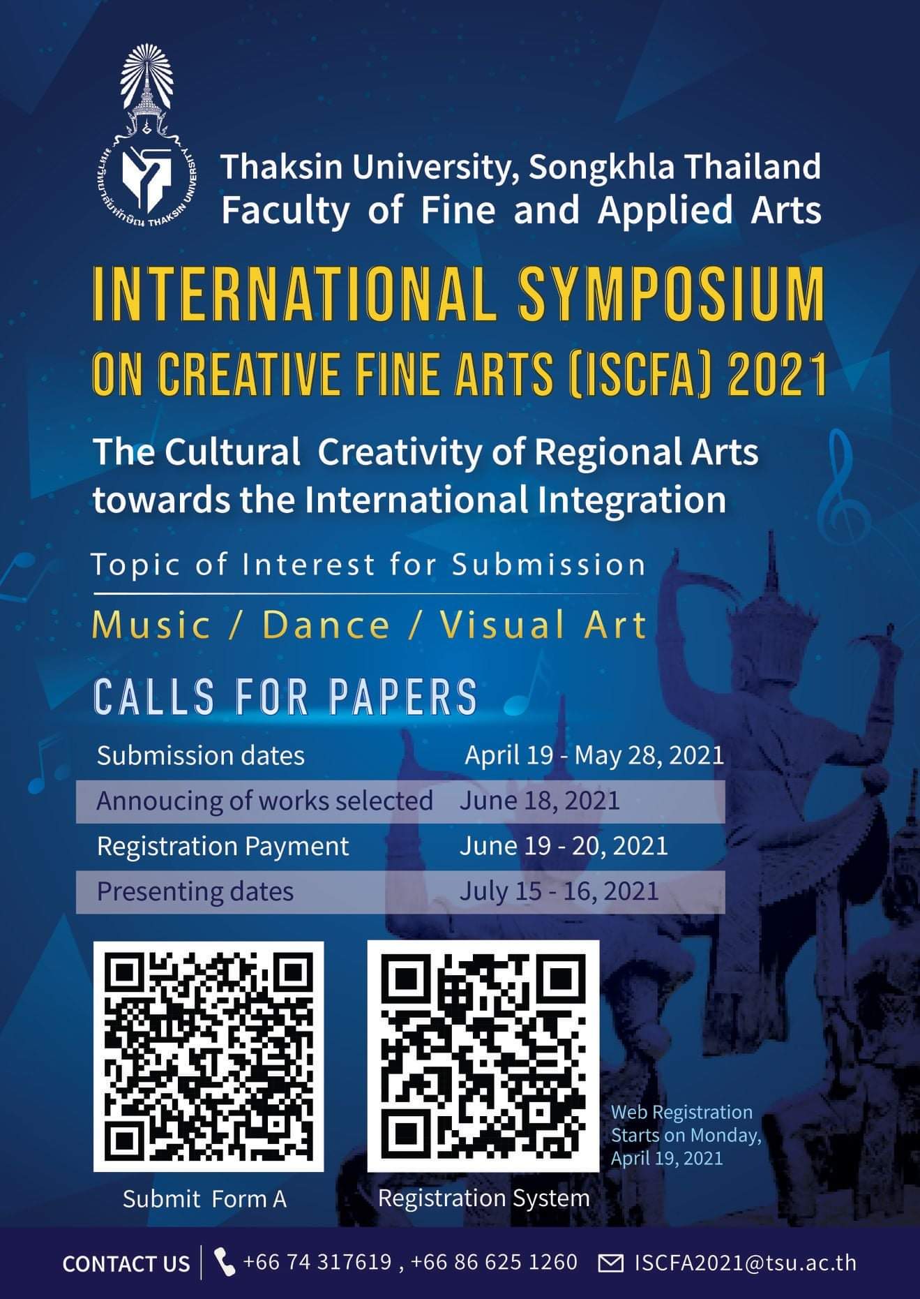 International Symposium on Creative Fine Arts 2021 (ISCFA 2021): “The Cultural Creativity of Regional Arts towards the International Integration”