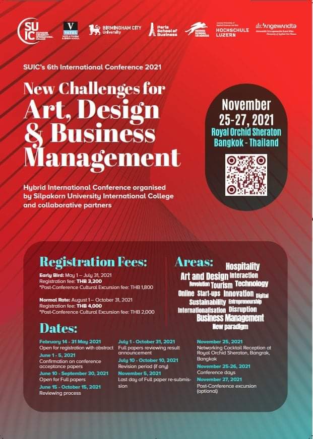 SUIC's 6th International Conference 2021: "New Challenges for Art, Design & Business Management"
