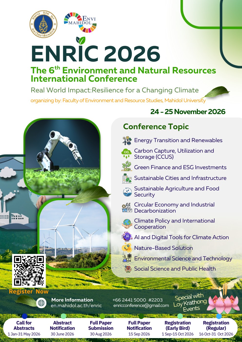 The 6th Environment and Natural Resources International Conference (6th# ENRIC 2026)