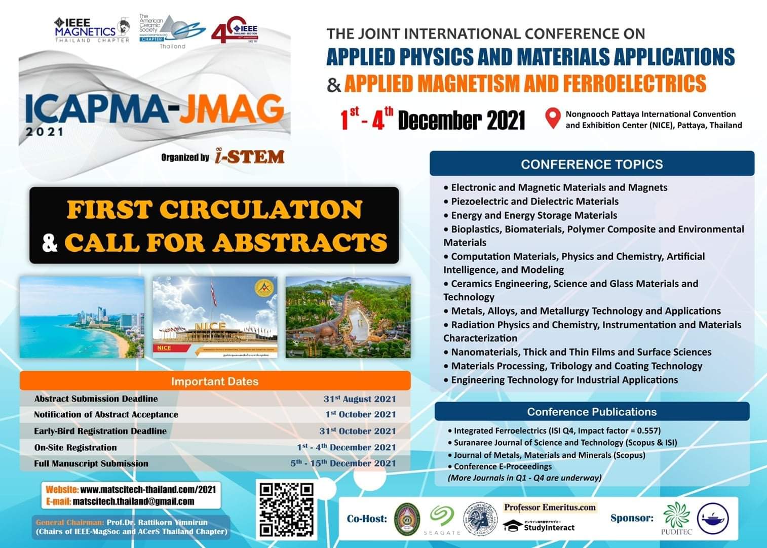 The 5th International Conference on Applied Physics and Materials Applications & Applied Magnetism and Ferroelectrics (5th# ICAPMA-JMAG-2021)
