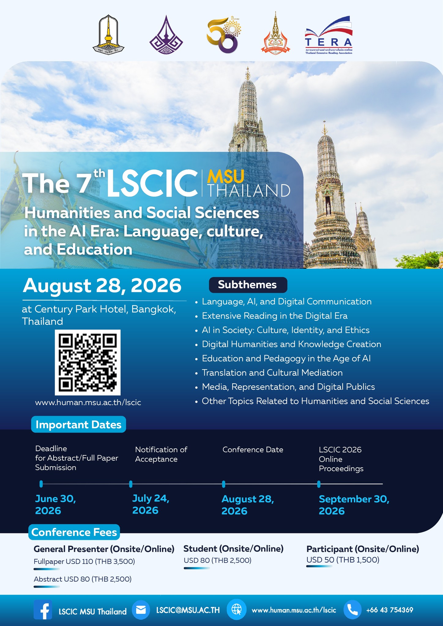 The 7th Language, Society and Culture International Conference (7th LSCIC 2026): “Humanities and Social Sciences in the AI Era: Language, Culture, and Education”