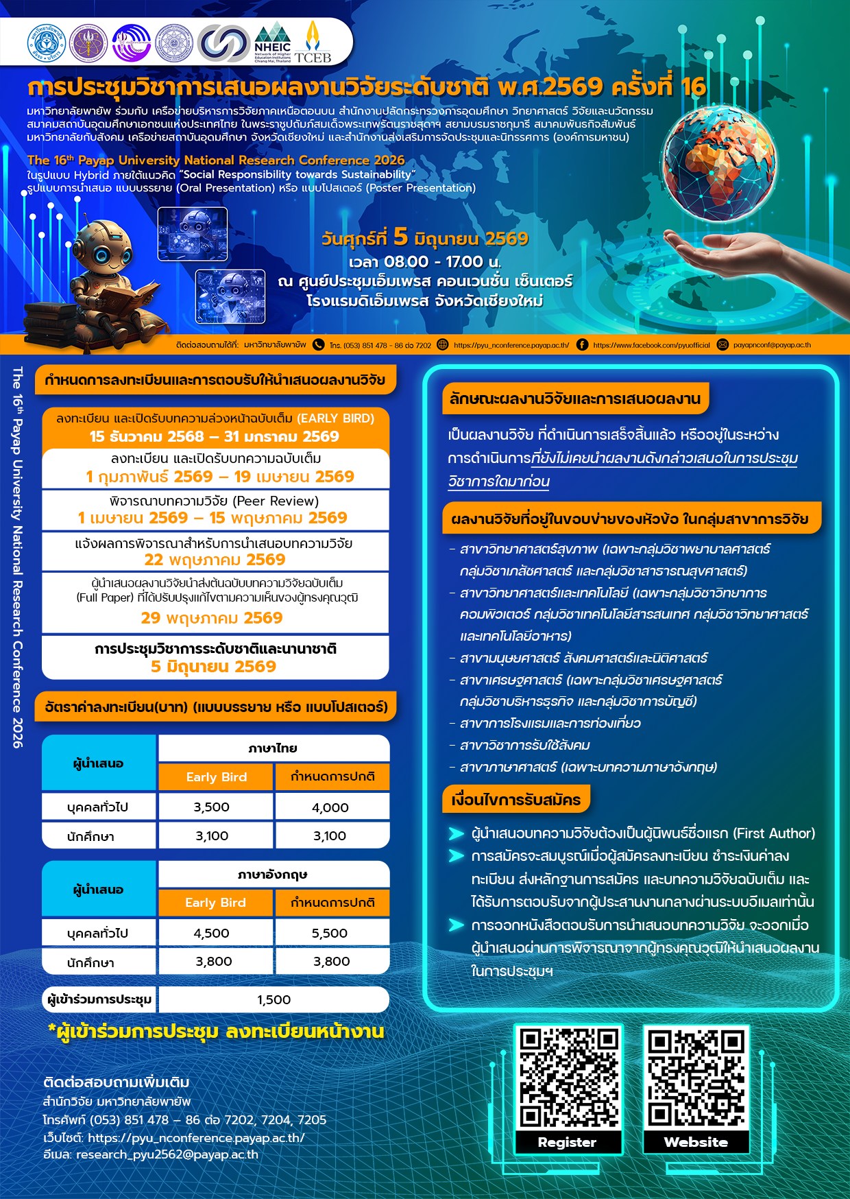 การประชุมเสนอผลงานวิจัยระดับชาติ มหาวิทยาลัยพายัพ ครั้งที่ 16