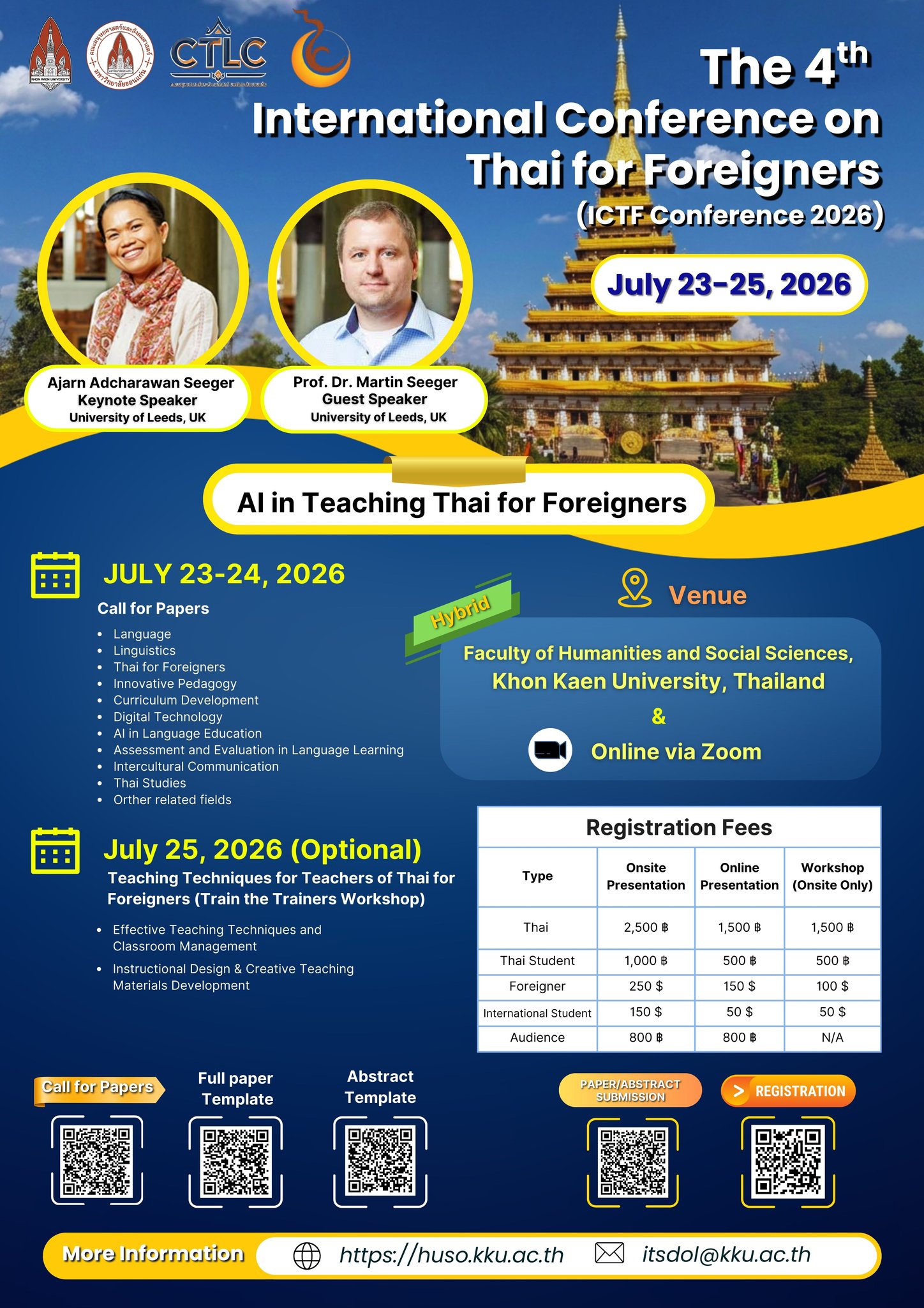The 4th International Conference on Thai for Foreigners (4th# ICTF Conference 2026)