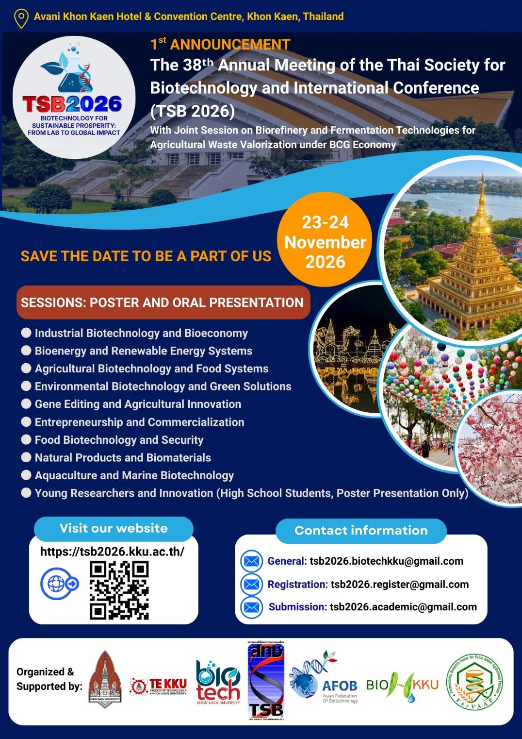 The 38th Annual Meeting of the Thai Society for Biotechnology and International Conference (38th# TSB 2026)