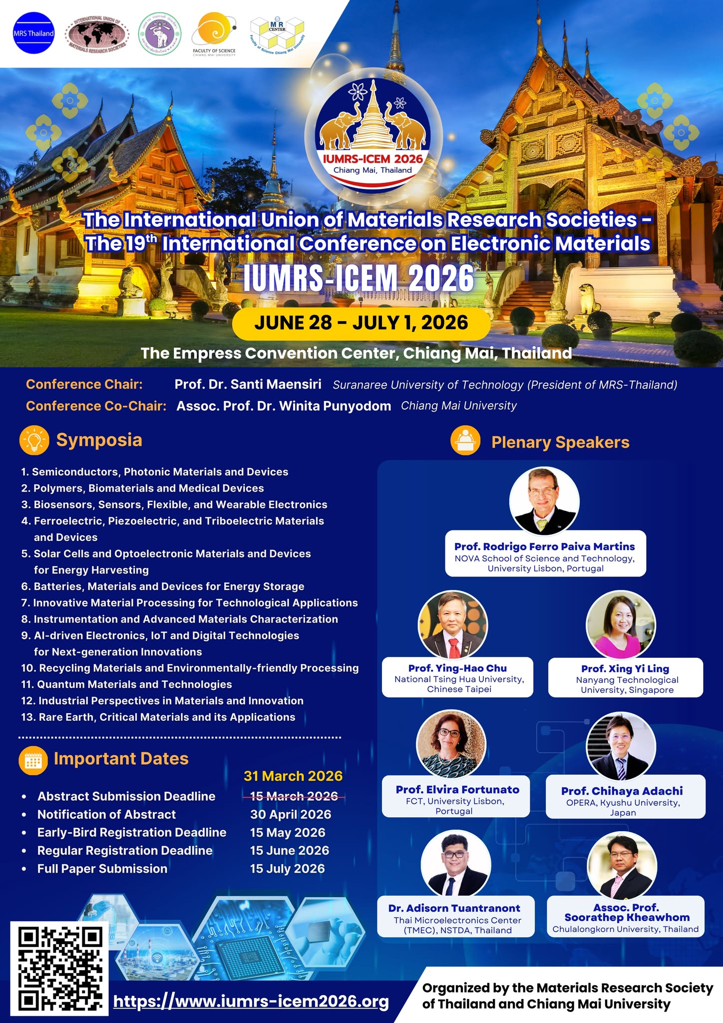The International Union of Materials Research Societies - The 19th International Conference on Electronic Materials 2026 (IUMRS-ICEM 2026)