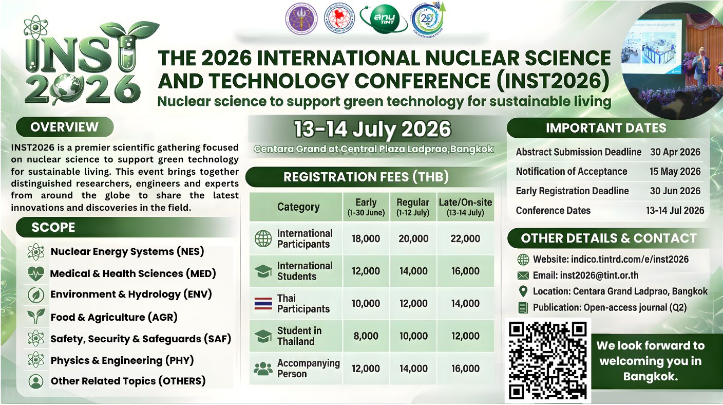 The 2026 International Nuclear Science and Technology Conference (INST 2026)